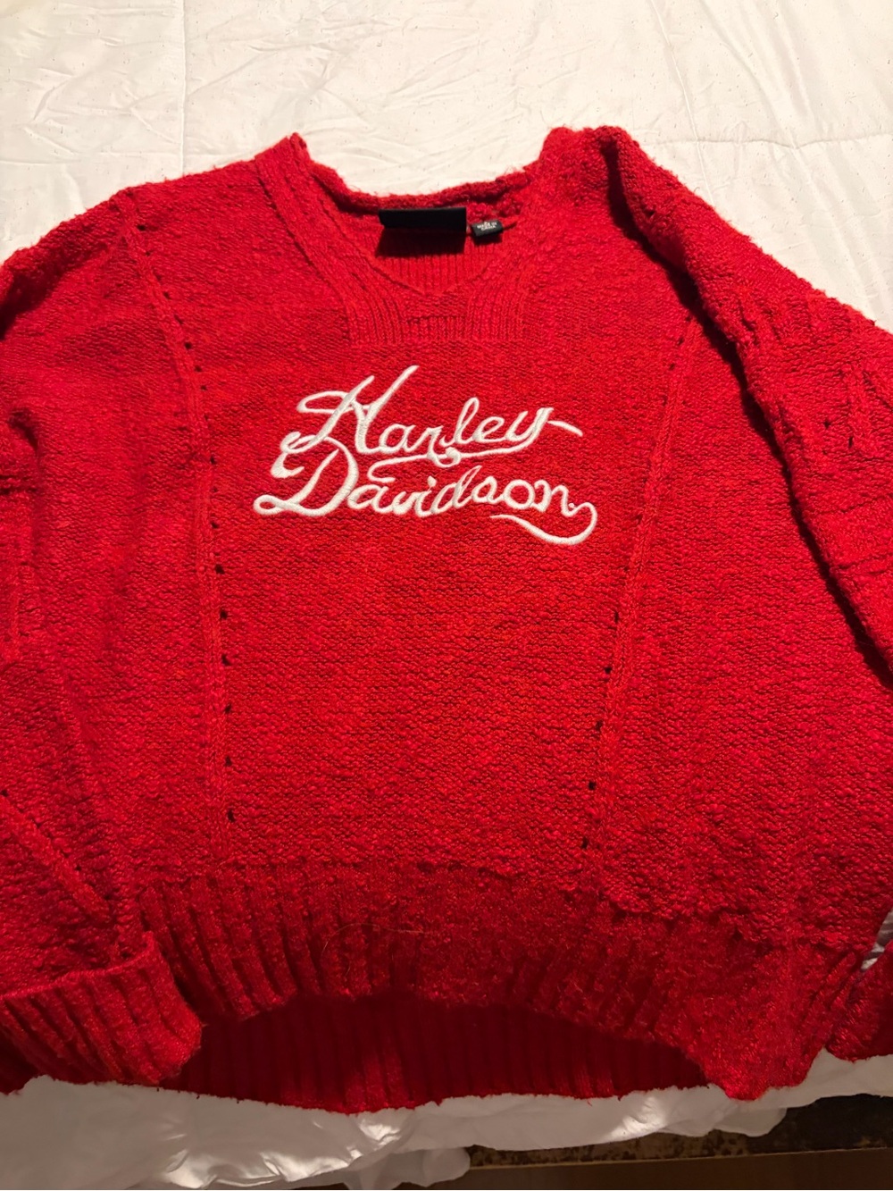 Harley-Davidson Womens Red Script Logo Sweater